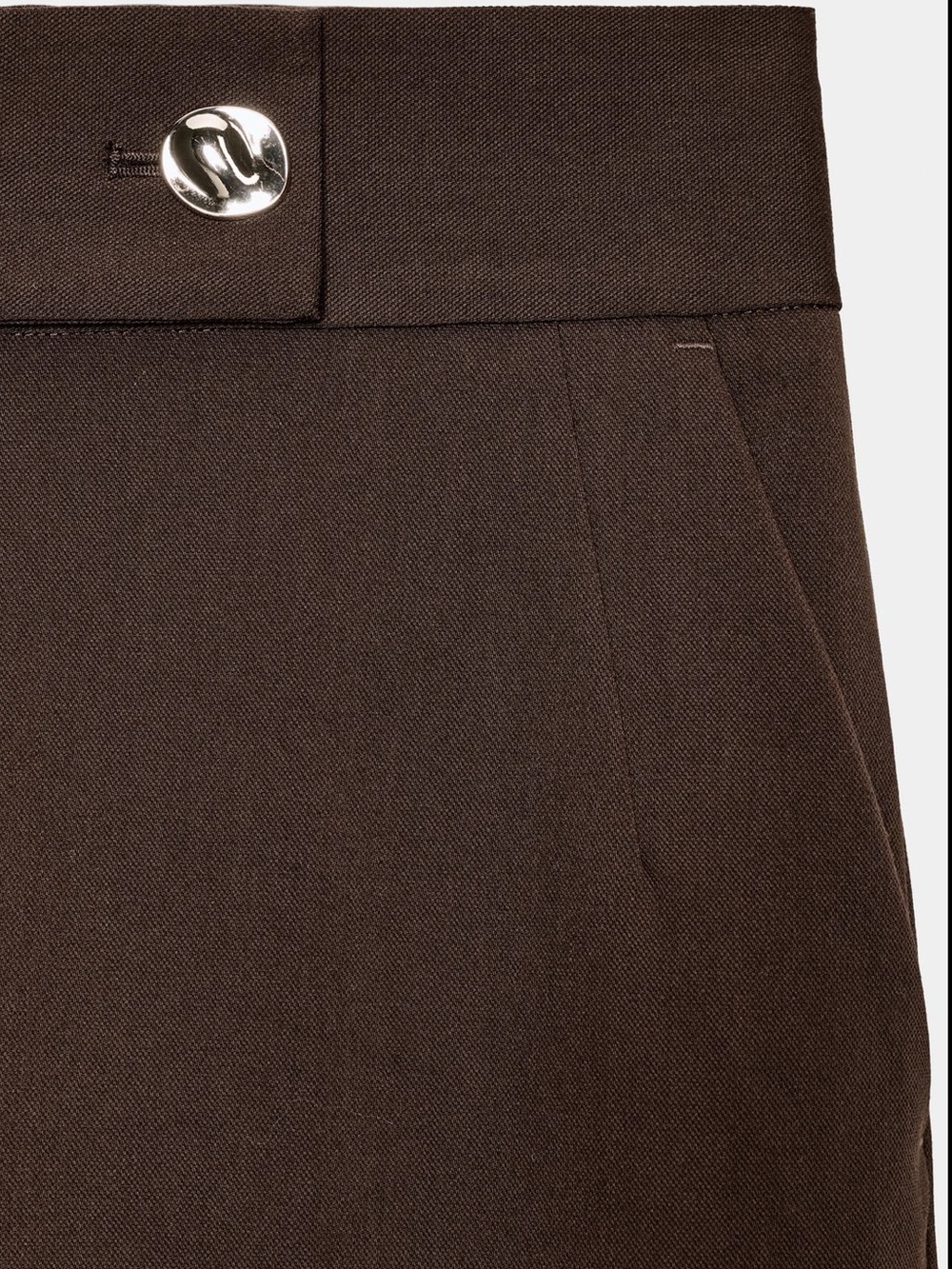 Zara Women's Brown Wide-Leg Tailored Pants - Picture 8 of 10
